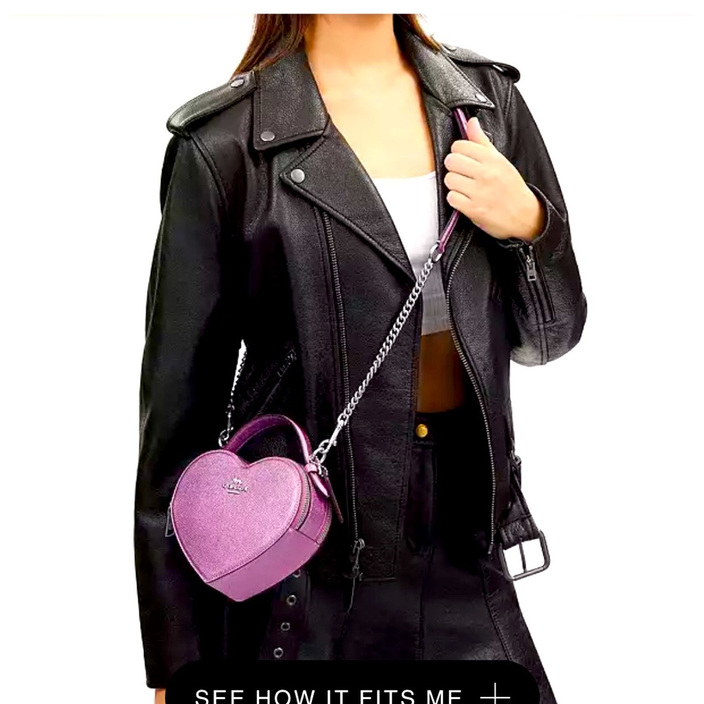 Coach Pink heart shaped crossbody bag